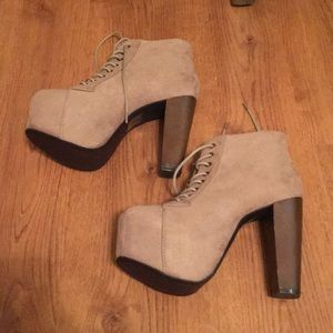 Charlotte Russe Tan Platform Booties